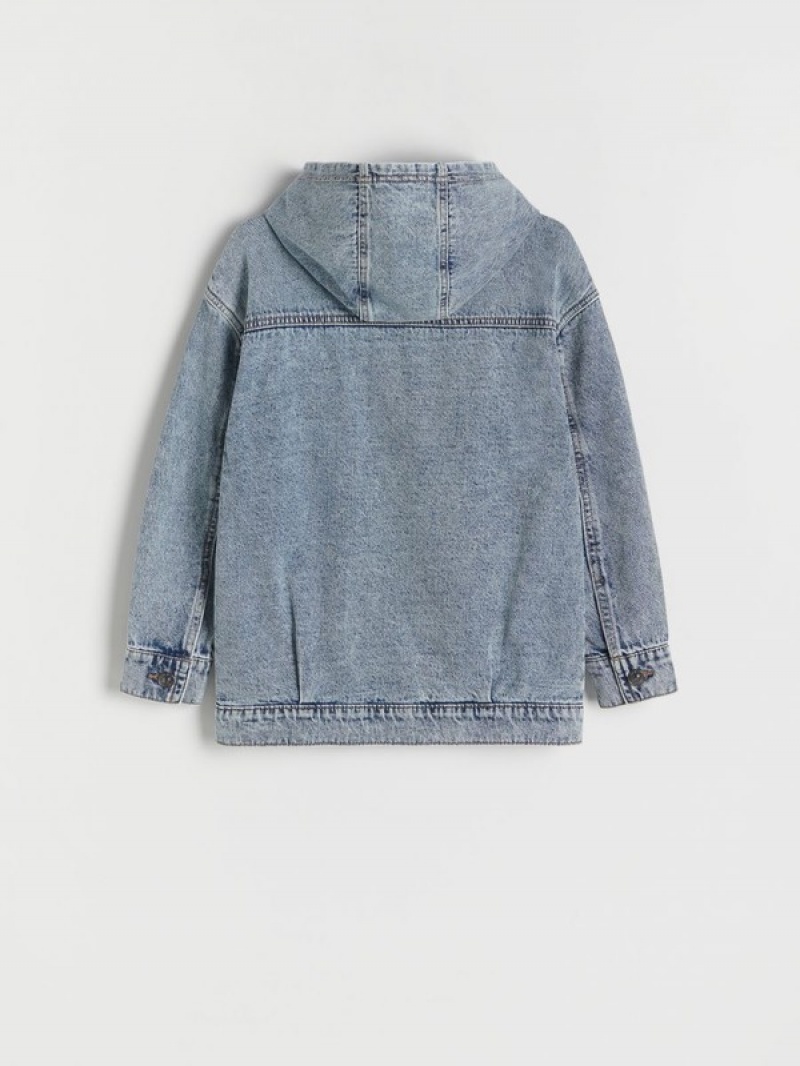 Blue Reserved Oversize Denim Boys' Jackets | LJQS-25467