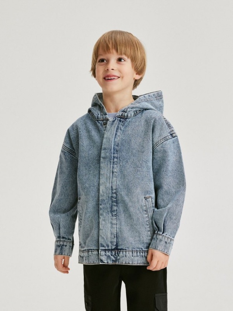 Blue Reserved Oversize Denim Boys' Jackets | LJQS-25467