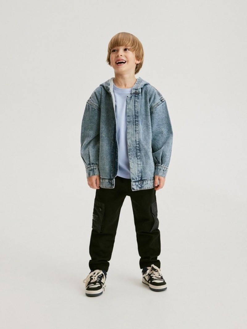 Blue Reserved Oversize Denim Boys' Jackets | LJQS-25467