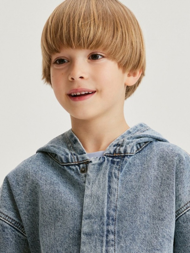 Blue Reserved Oversize Denim Boys' Jackets | LJQS-25467