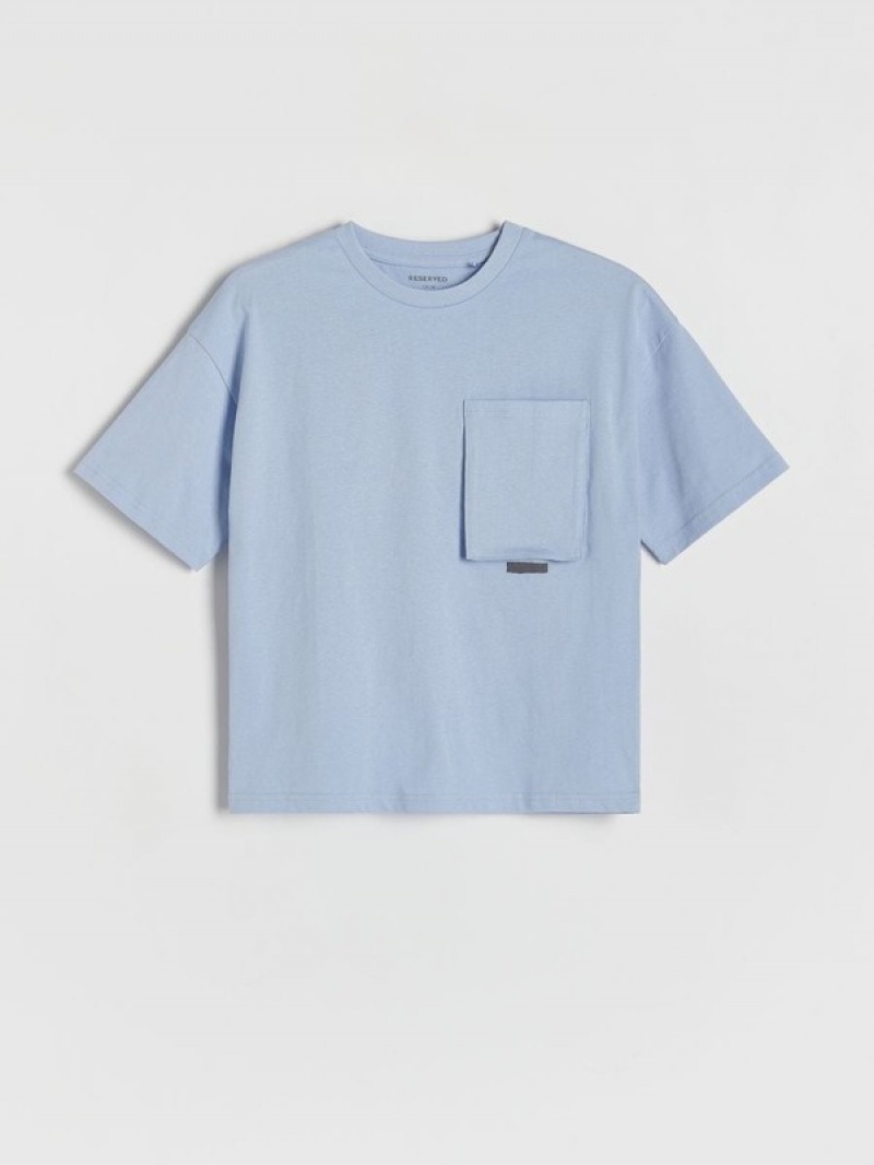 Blue Reserved Oversized T-print Boys' T-shirts | MAJP-50139