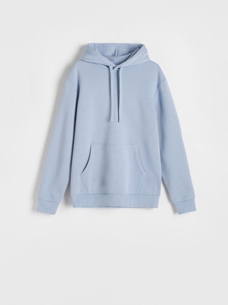 Blue Reserved Plain Men's Sweatshirts | GCFK-45876