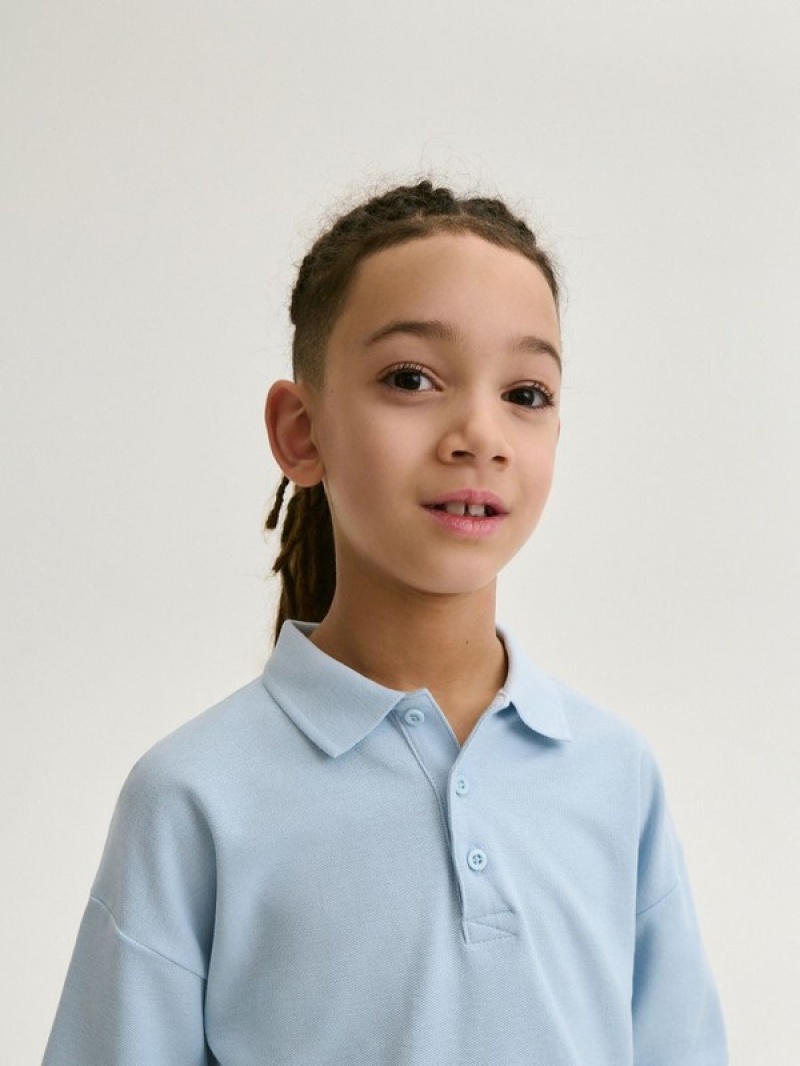 Blue Reserved Polo Boys' T-shirts | TRLY-47921