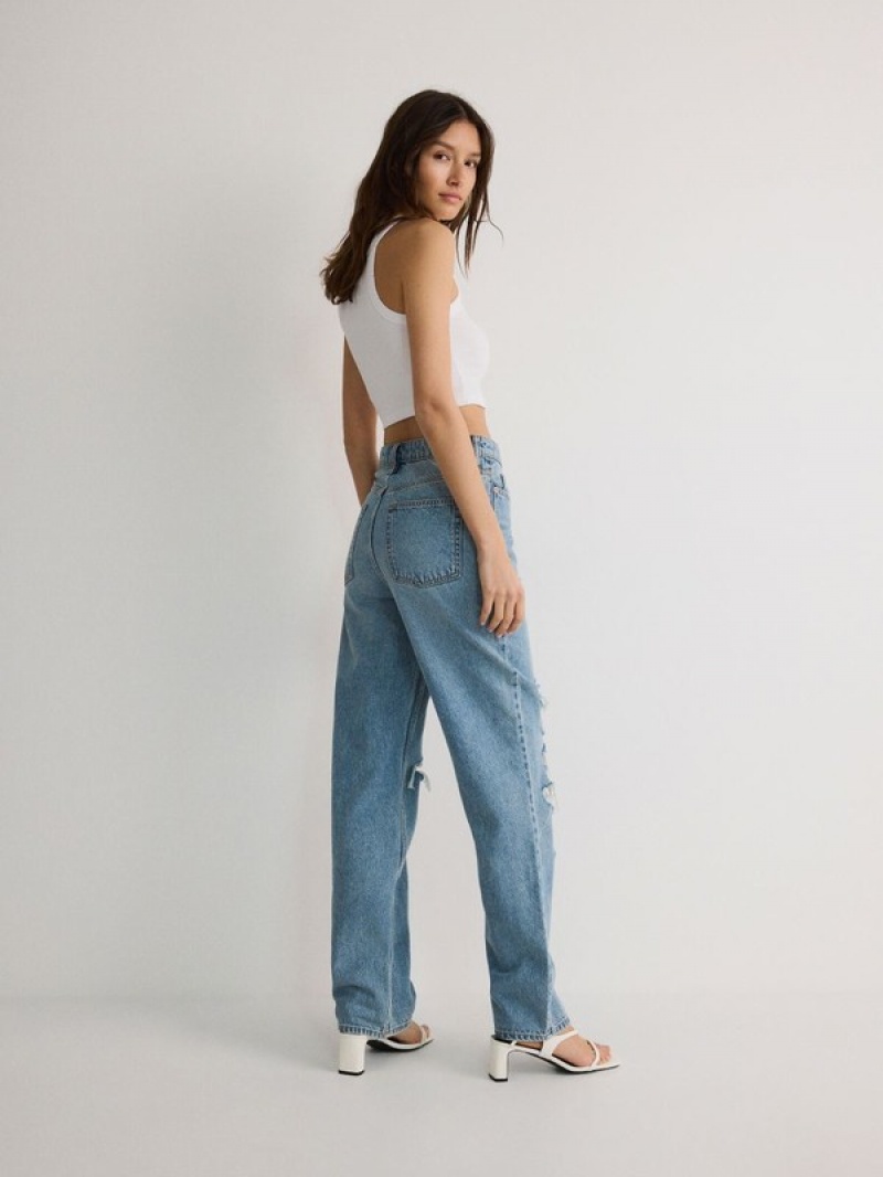 Blue Reserved Push Up Women's Jeans | HVFI-96154