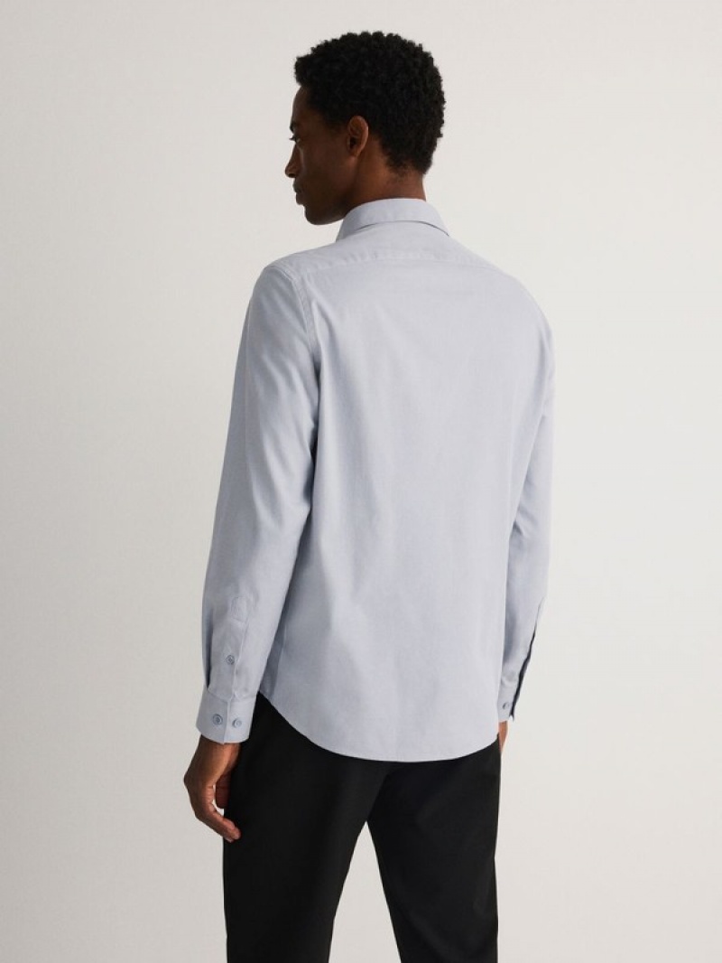 Blue Reserved Regular Fit Cotton Rich Men's Shirts | MKYS-62384