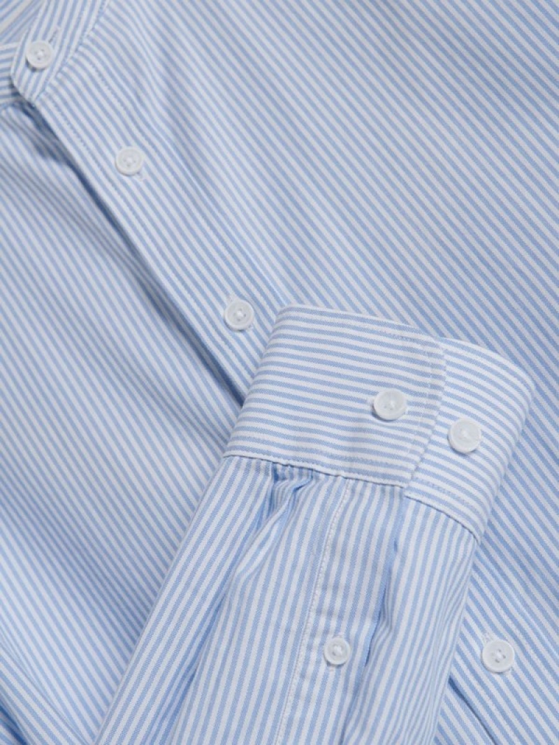 Blue Reserved Regular Fit Mandarin Collar Men's Shirts | PFSR-10534