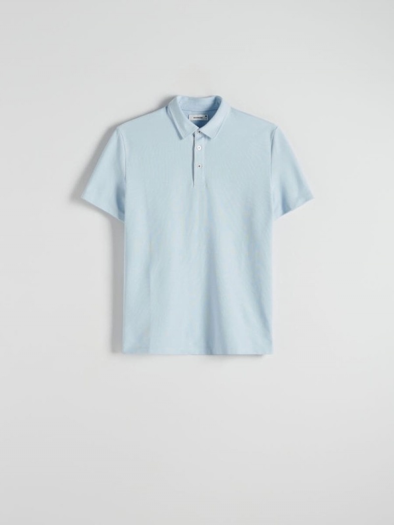 Blue Reserved Regular Fit Men's Polo Shirts | HCIY-91475