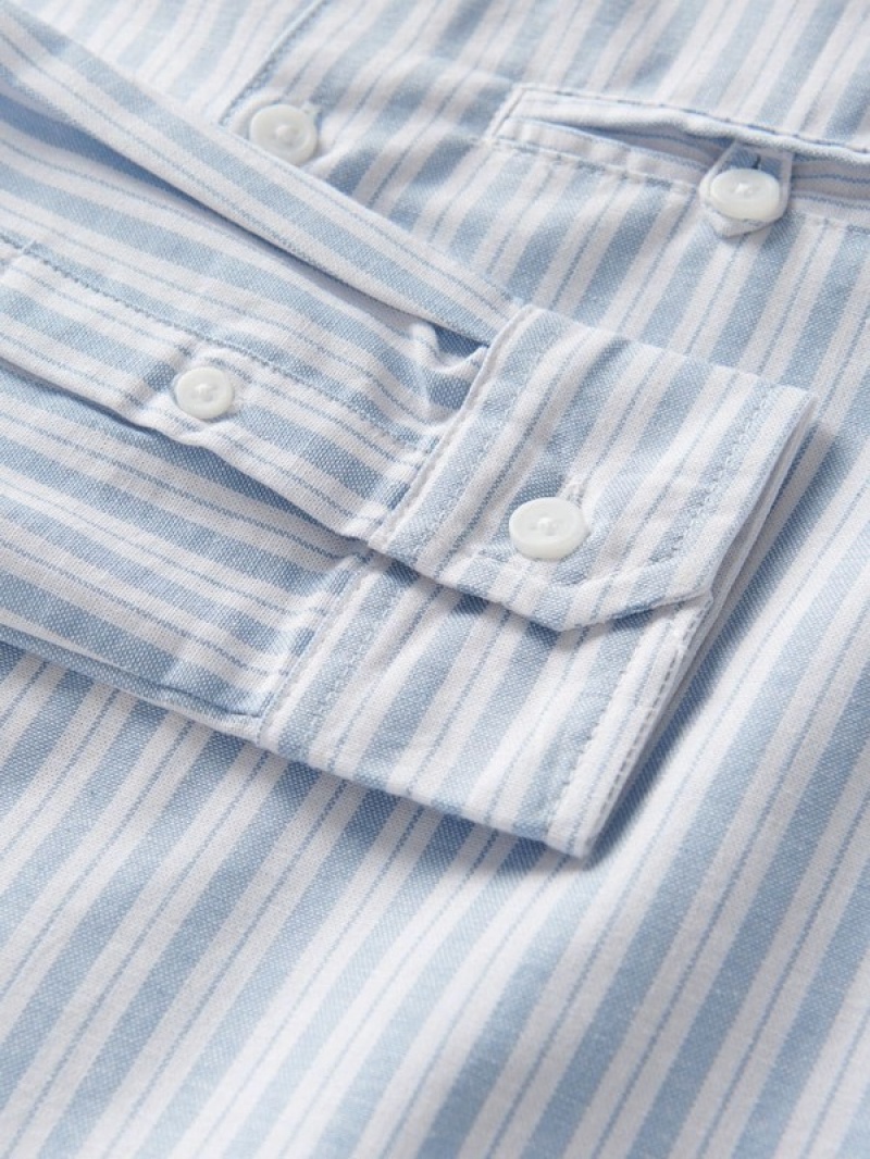 Blue Reserved Regular Fit Striped Boys' Shirts | YDLK-34901