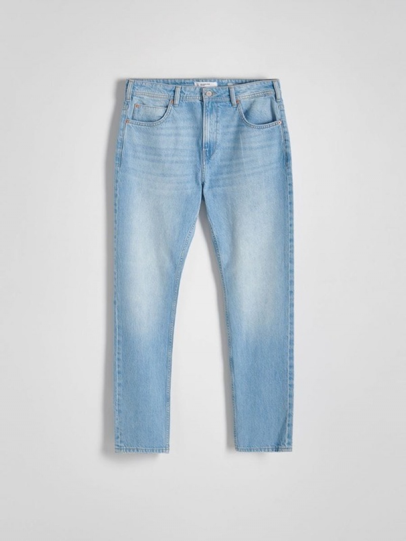 Blue Reserved Regularwash Effect Men's Jeans | KDHX-54167