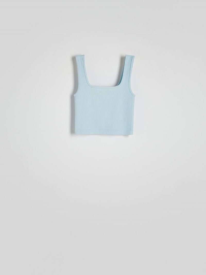 Blue Reserved Seamless Jersey Top Women's T-shirts | CILD-68729