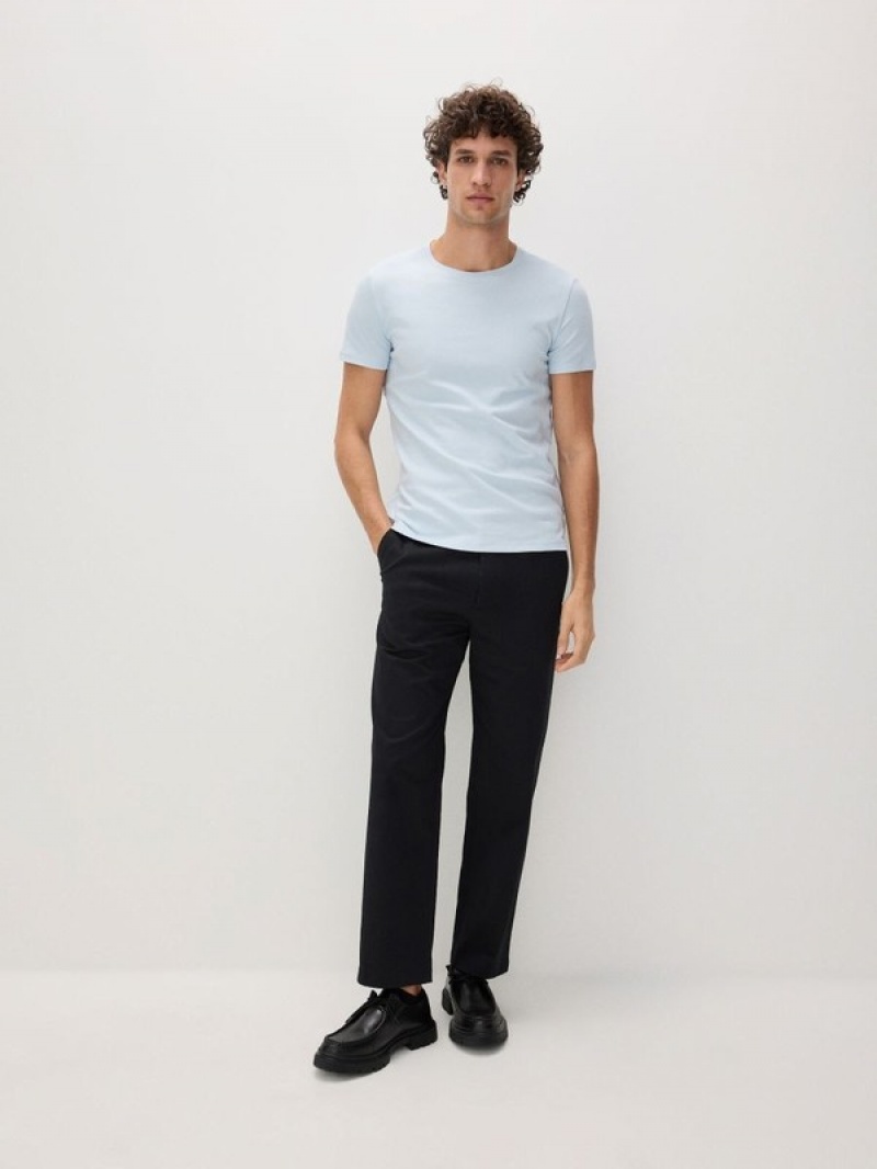 Blue Reserved Slim Fit Men's T-shirts | LMSF-45286