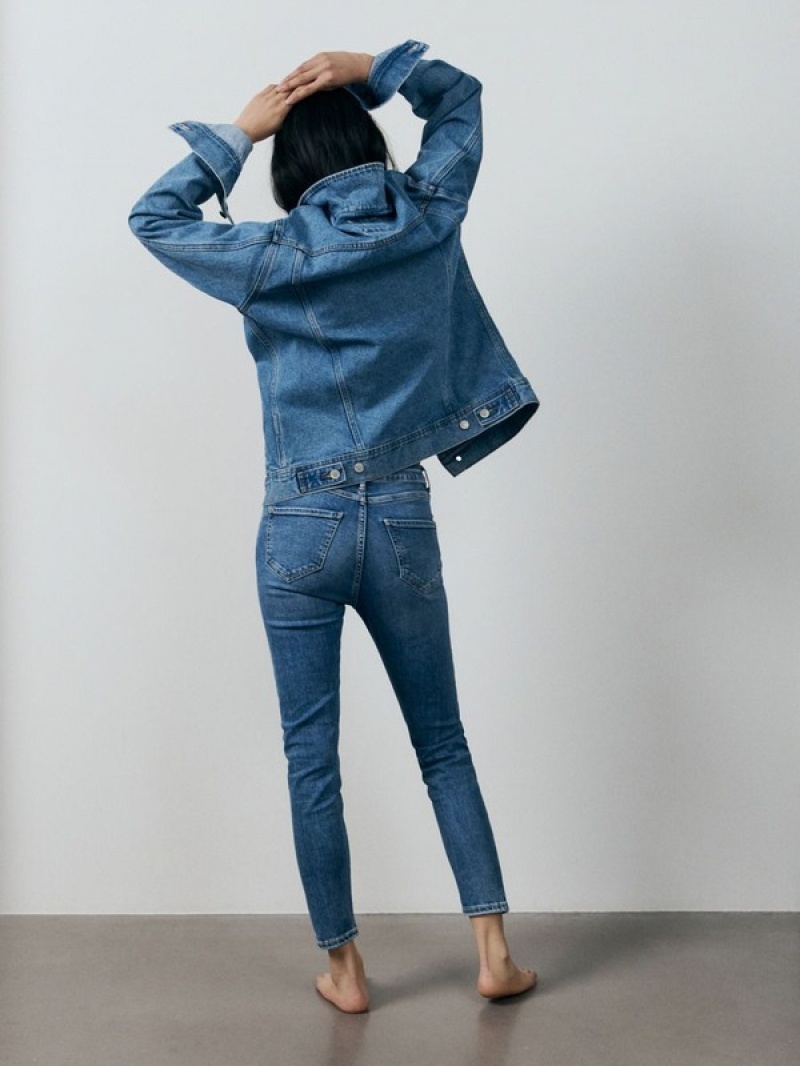 Blue Reserved Slim Mid Rise Women's Jeans | VTKY-23467