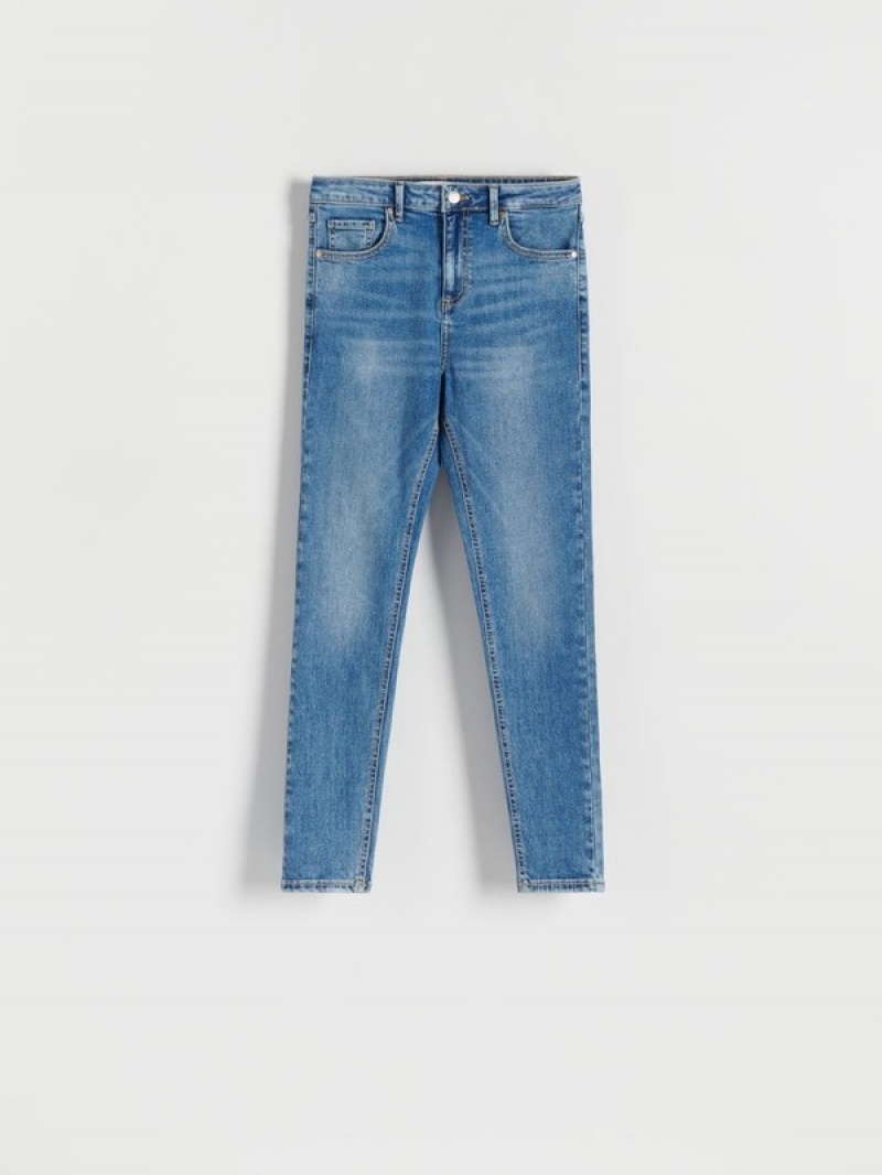 Blue Reserved Slim Mid Rise Women's Jeans | VTKY-23467