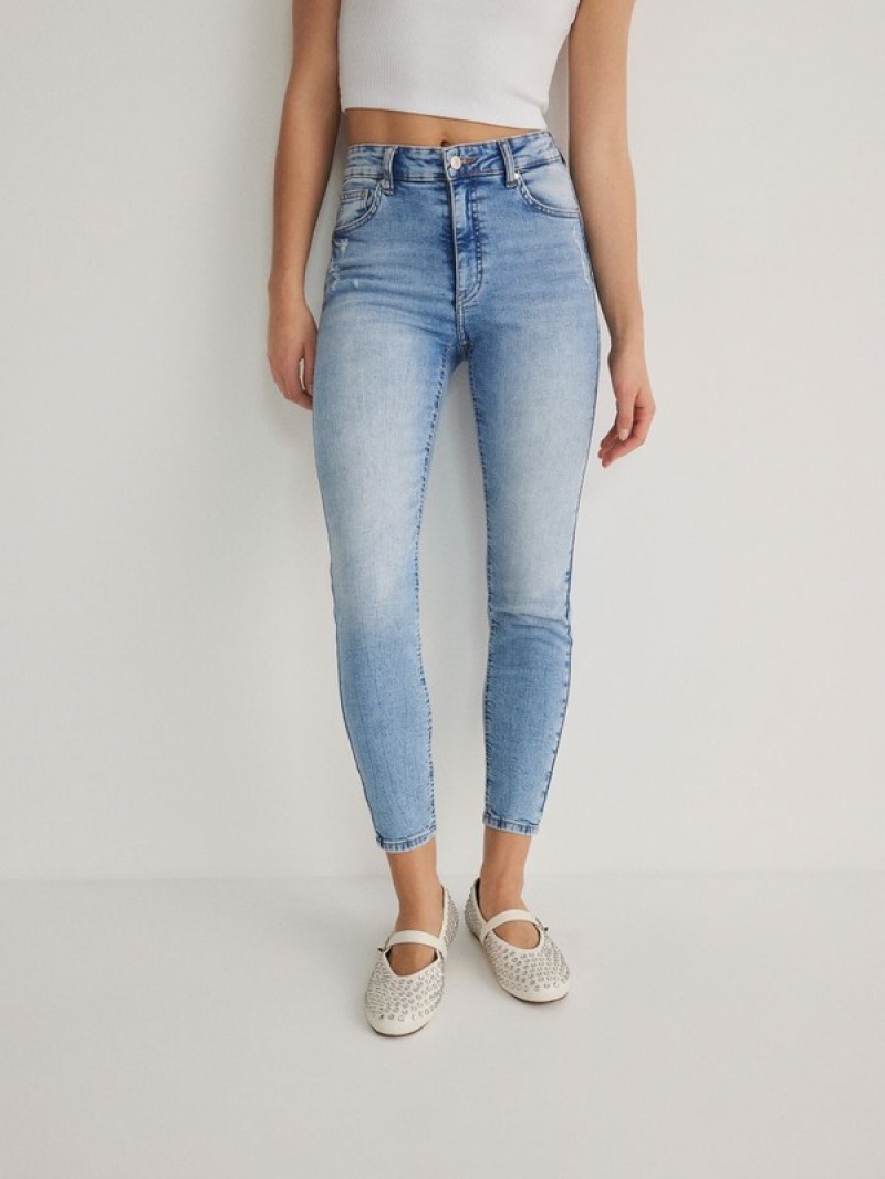 Blue Reserved Slim Push Up Women's Jeans | QGFA-80173