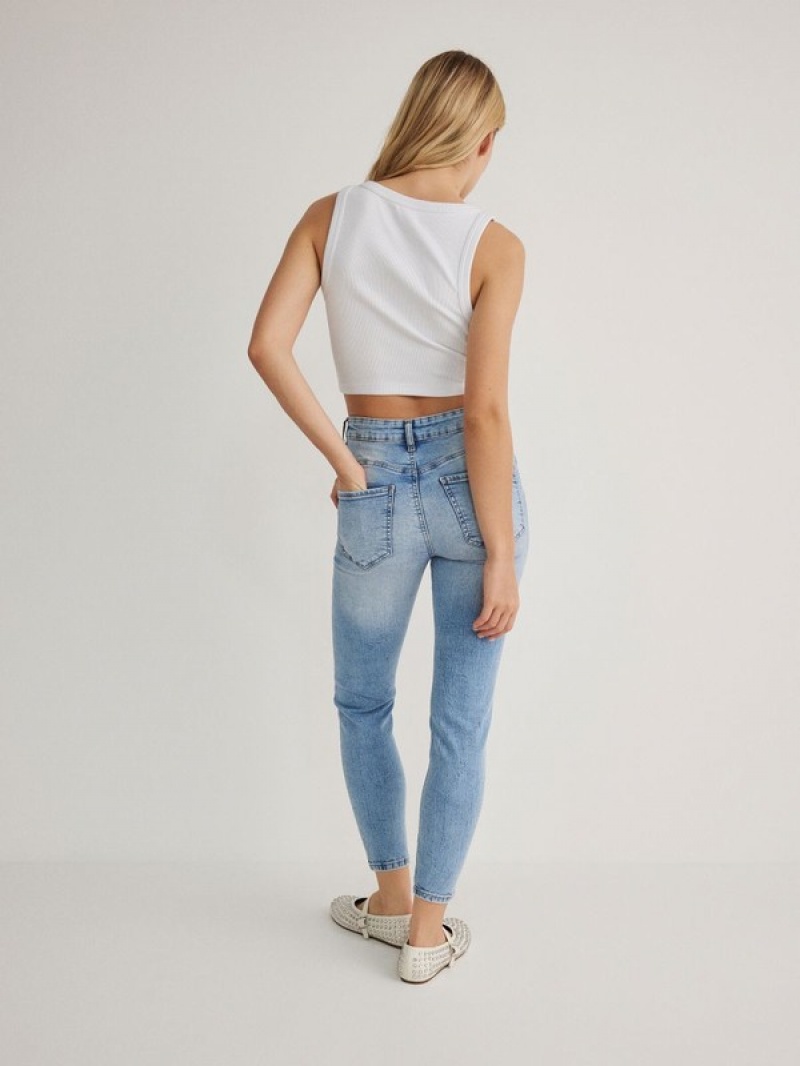 Blue Reserved Slim Push Up Women's Jeans | QGFA-80173