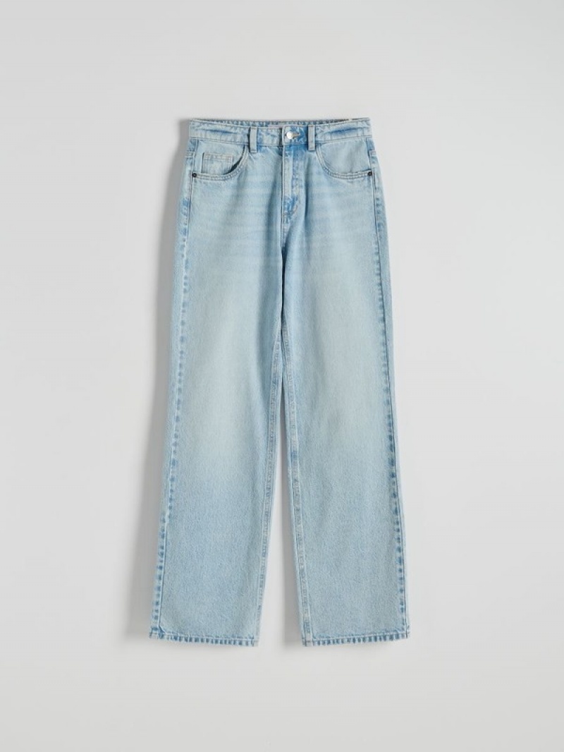 Blue Reserved Straight Women's Jeans | CEJD-31694