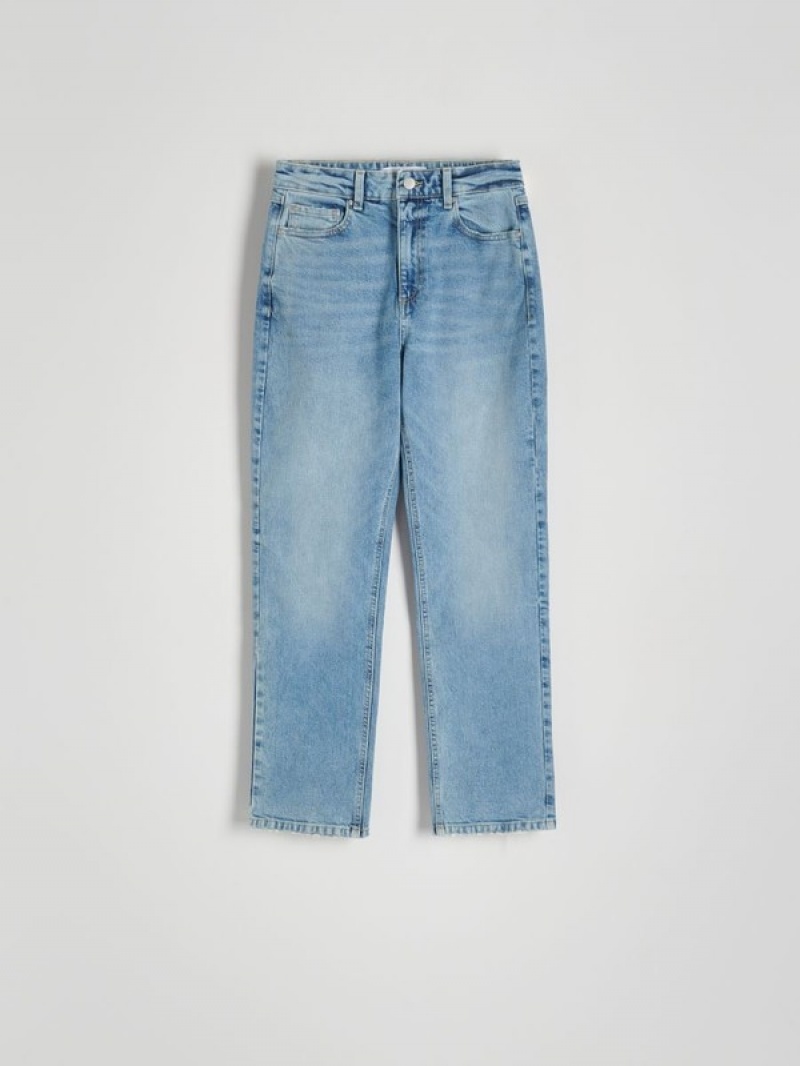 Blue Reserved Straight Women's Jeans | CNRQ-18930