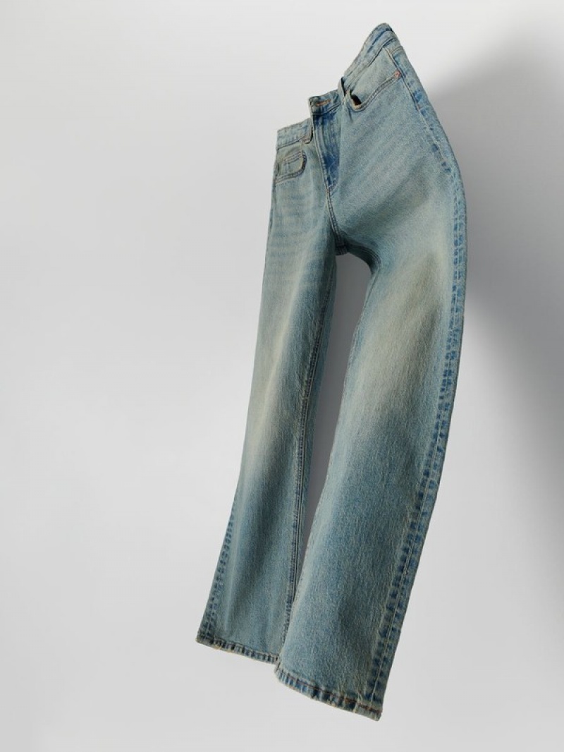 Blue Reserved Straight Women's Jeans | RAEZ-28065