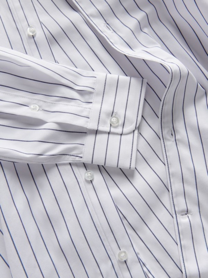 Blue Reserved Striped Slim Fit Men's Shirts | YQXG-16854