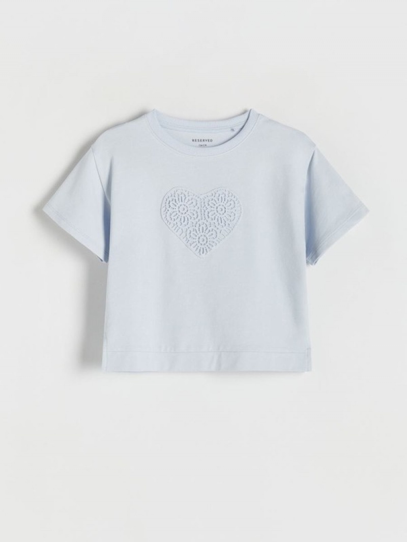 Blue Reserved T-patch Girls' T-shirts | BUHL-39542