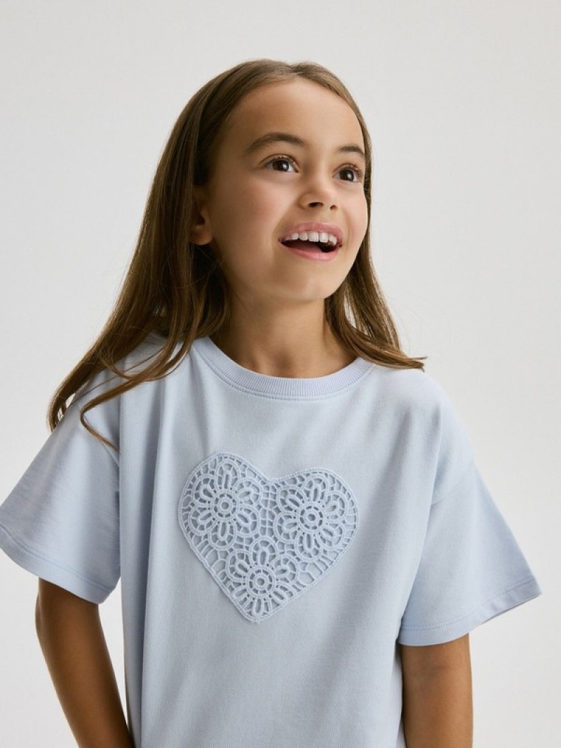 Blue Reserved T-patch Girls' T-shirts | BUHL-39542