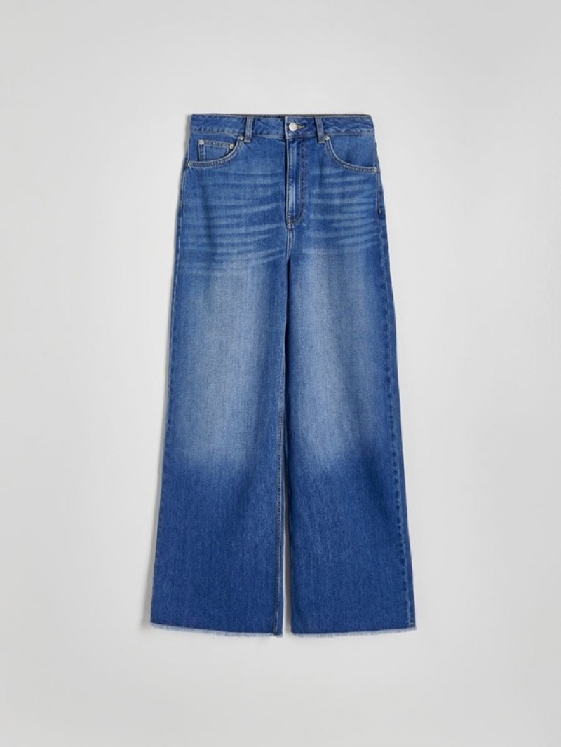 Blue Reserved Wide Leg Women's Jeans | BSYE-24710