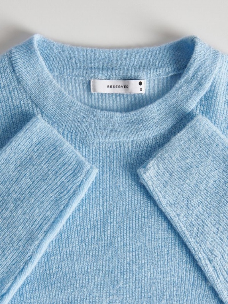 Blue Reserved Wool Blend Women's Sweaters | DMKO-98214