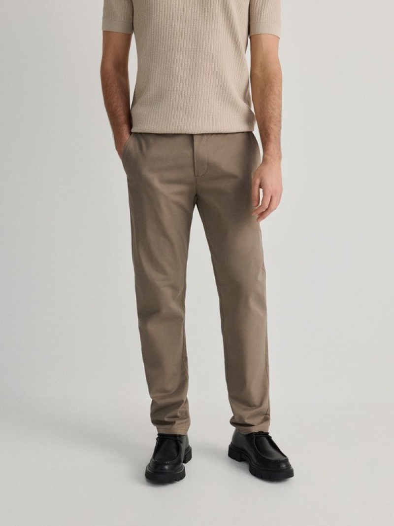 Brown Reserved Chino Slim Fit Men's Trousers | APWY-30162