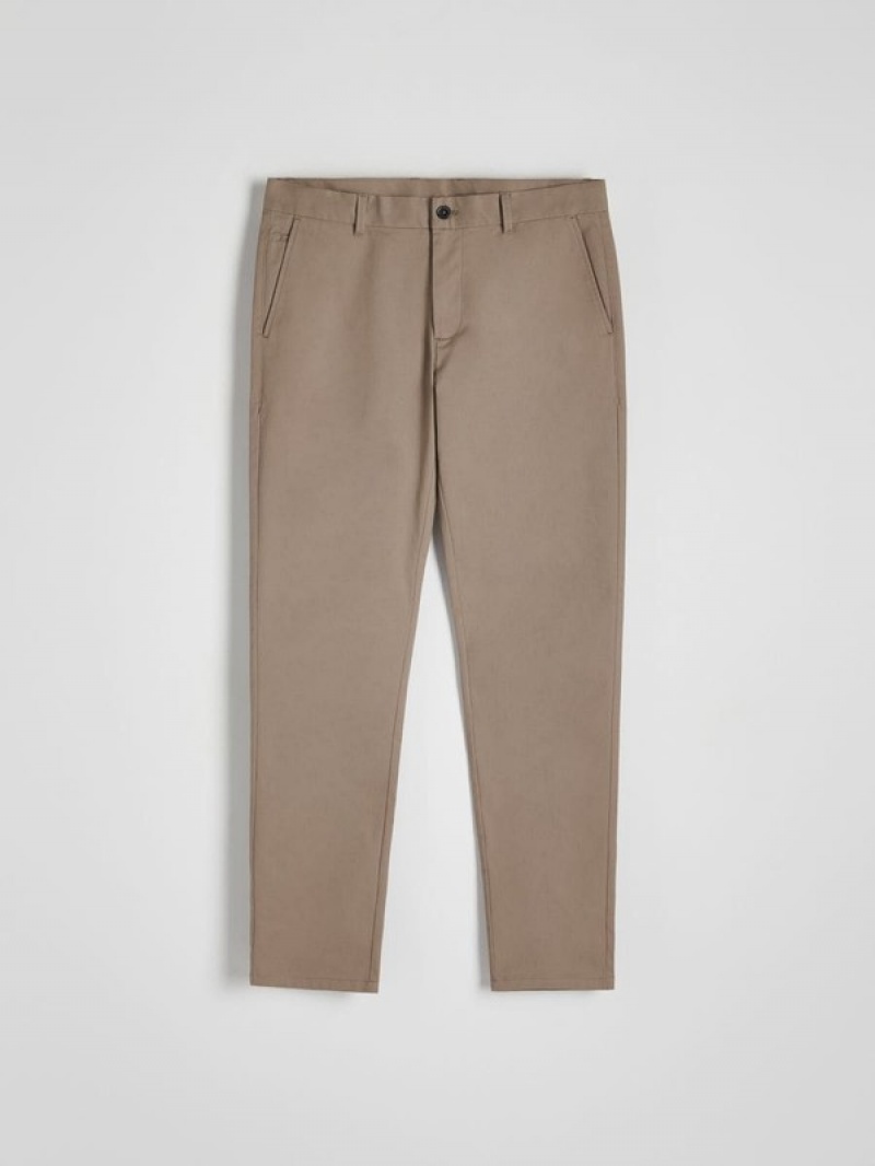 Brown Reserved Chino Slim Fit Men's Trousers | EDPU-36027