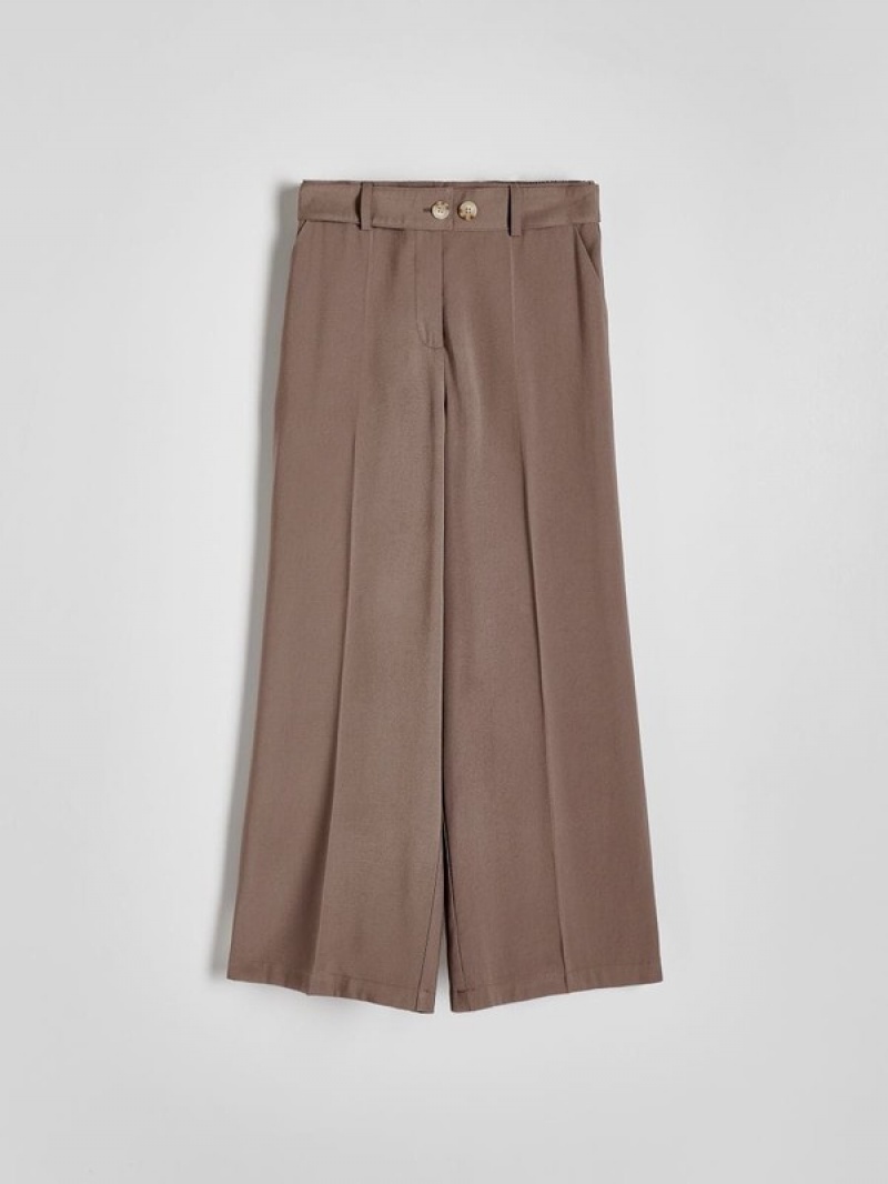 Brown Reserved Culottepressed Crease Women's Trousers | WKHC-53918