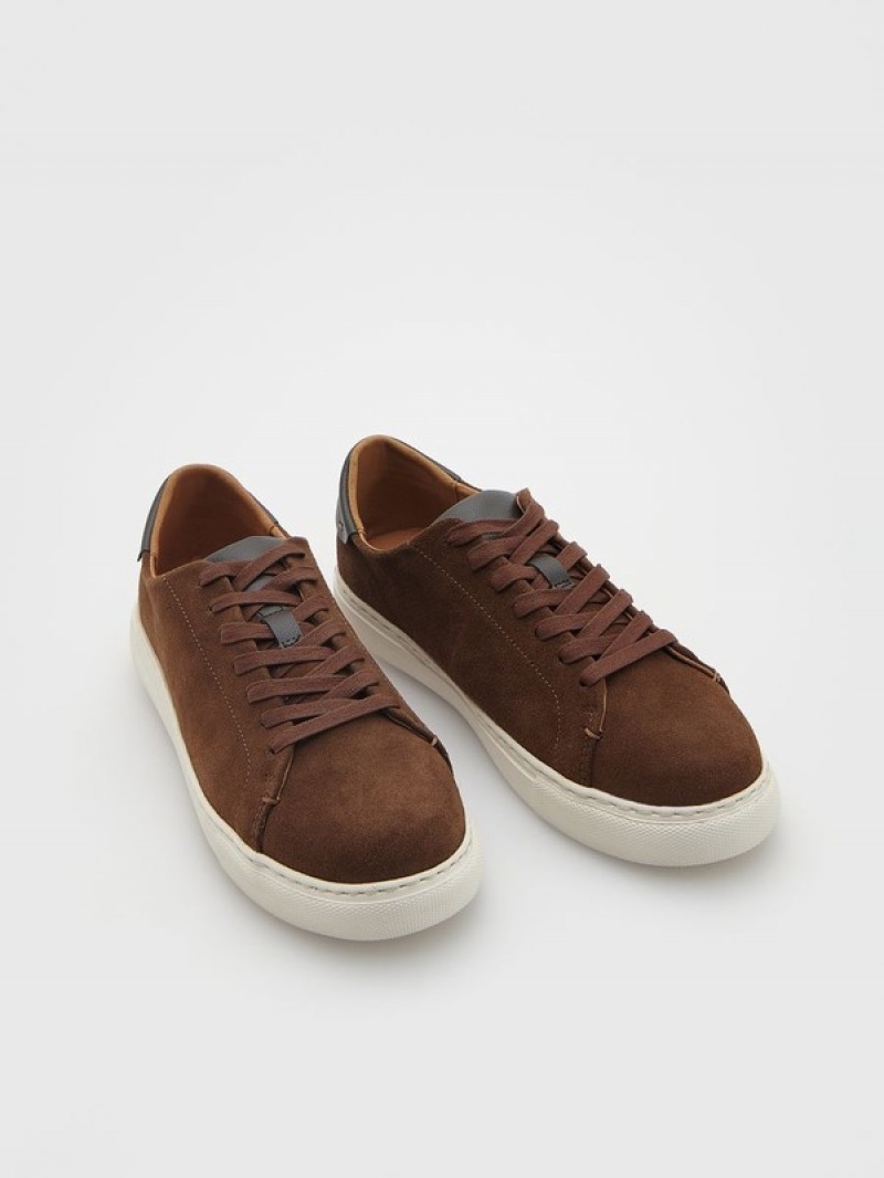 Brown Reserved Leather Rich Men's Shoes | WJRT-64859