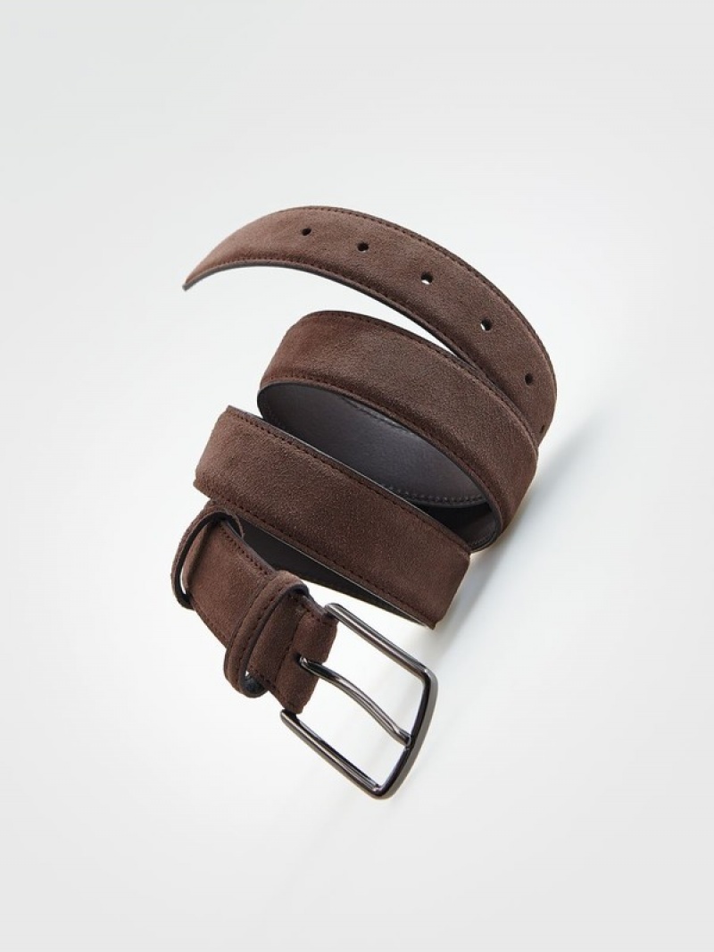 Brown Reserved Leatherbuckle Men's Belts | FYRQ-31025