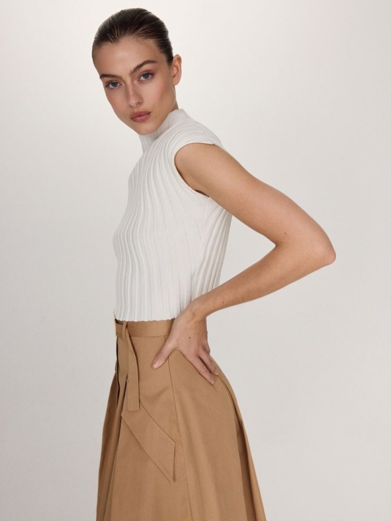 Brown Reserved Midi With Women's Skirts | ZYWK-84517