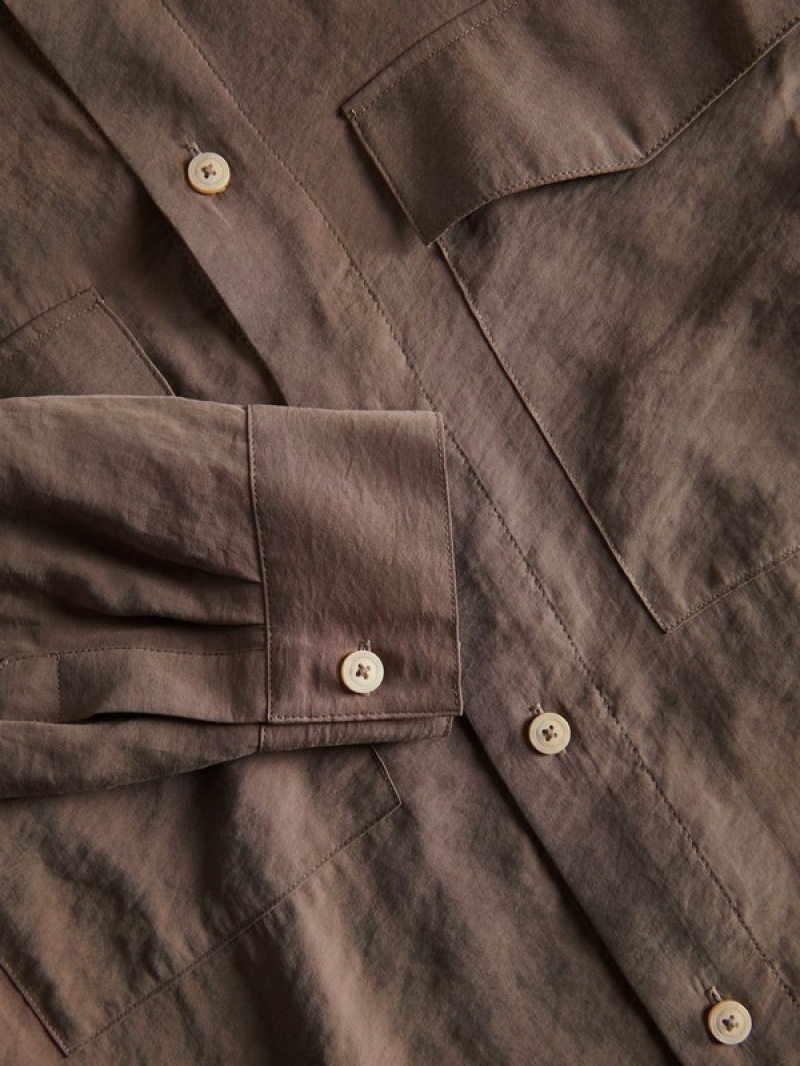 Brown Reserved Modal Rich Comfort Fit Men's Shirts | BWLG-83045