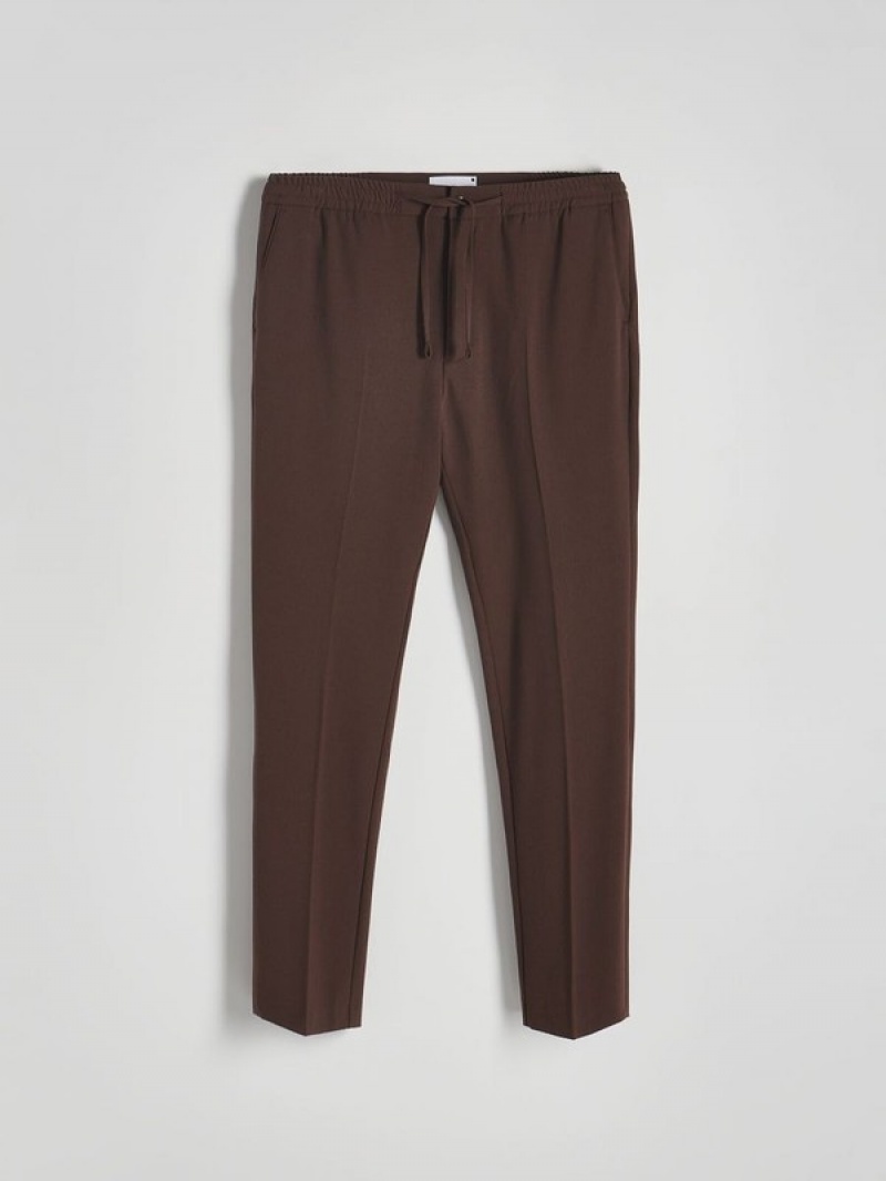 Brown Reserved Slim Joggers Men's Suits | NOIY-80693