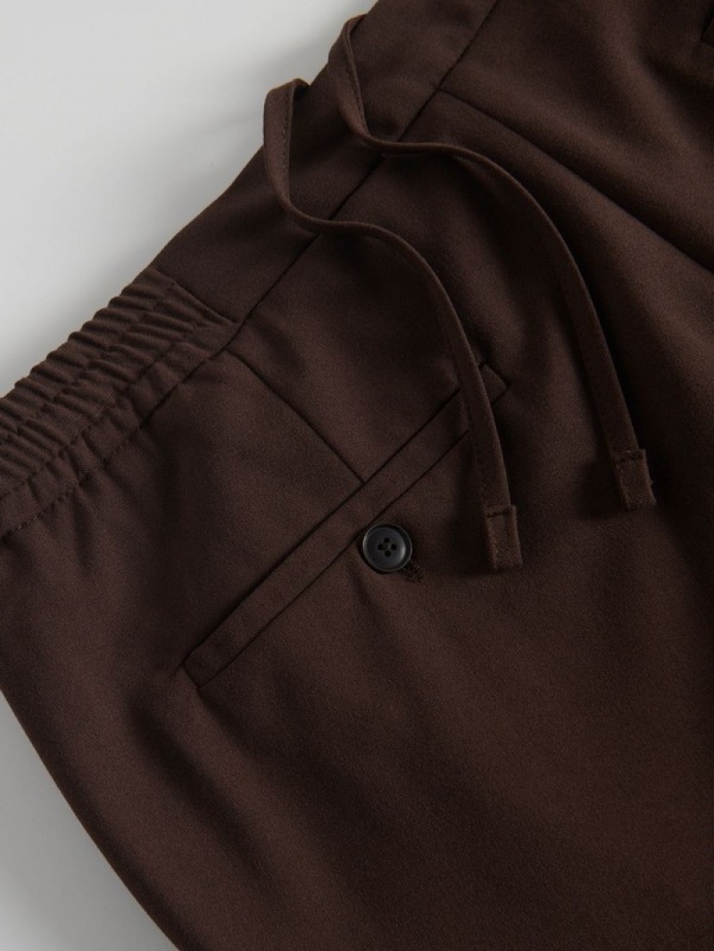 Brown Reserved Slim Joggers Men's Suits | NOIY-80693