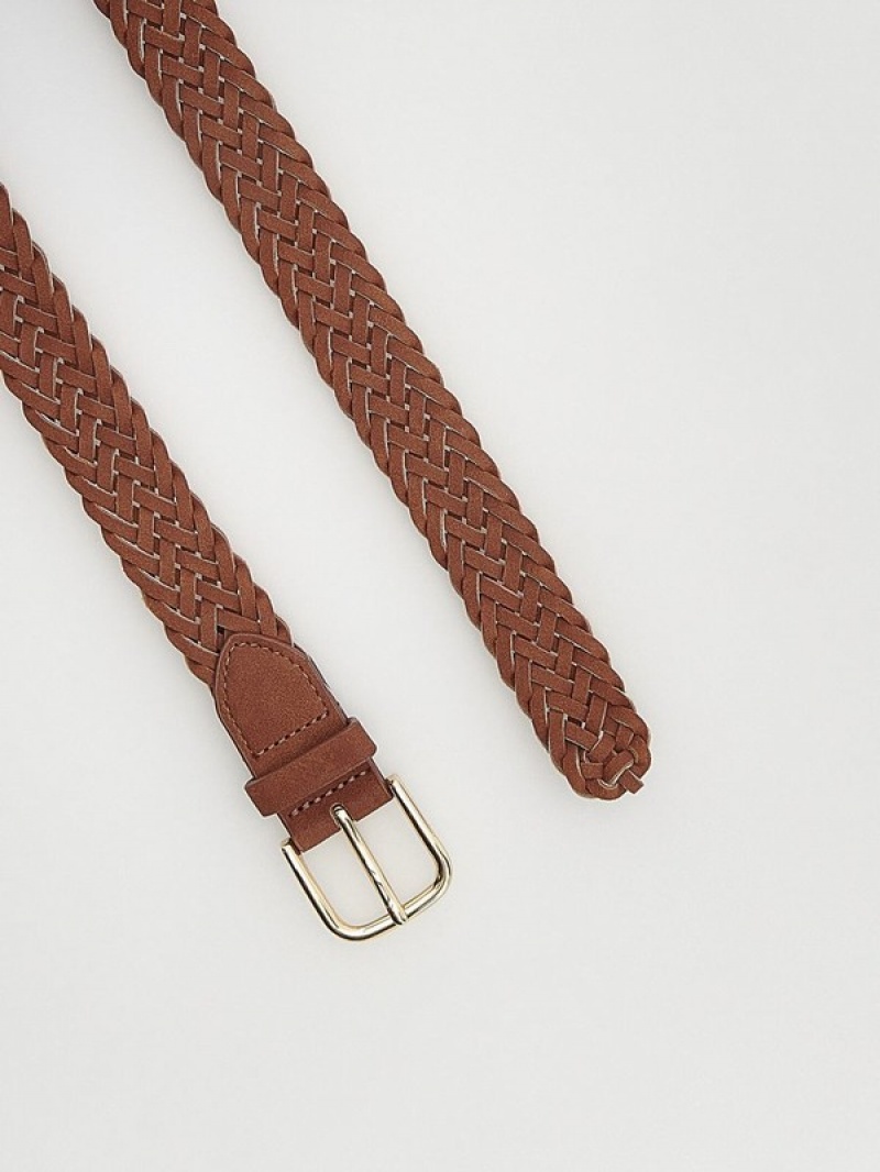 Brown Reserved Wovenbuckle Women's Belts | MCHZ-94802