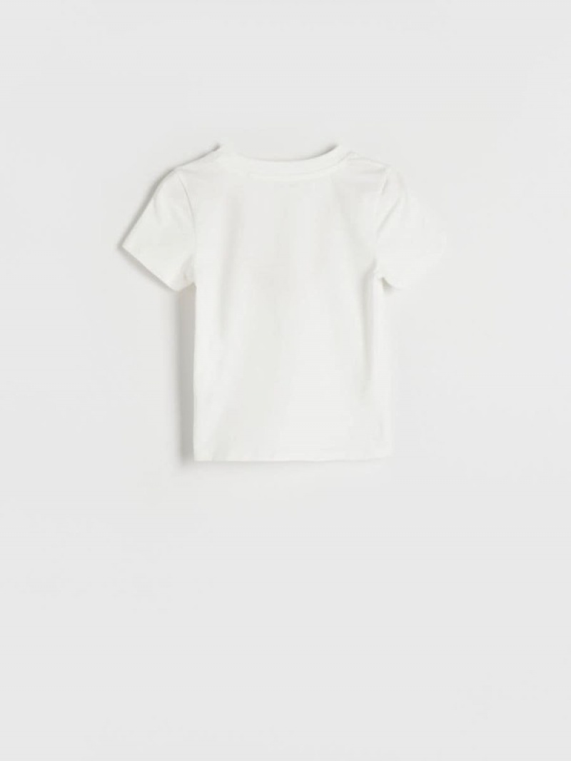 Cream Reserved Basic Cotton Rich Girls' T-shirts | PSAF-92034