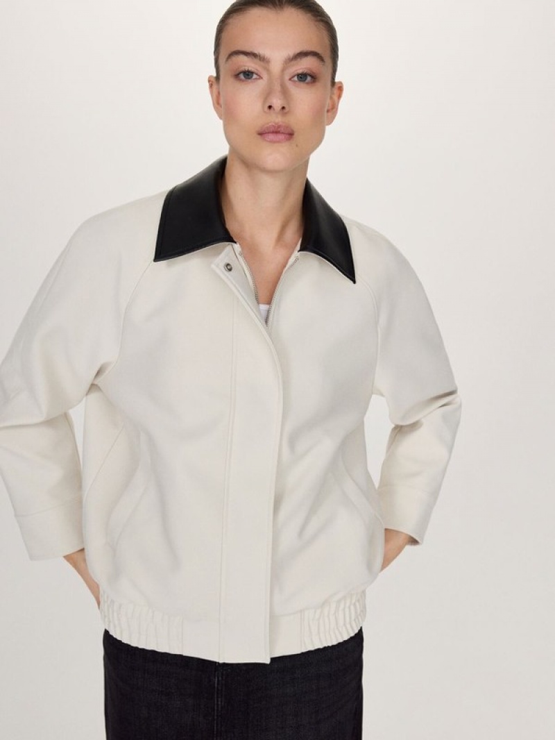 Cream Reserved Bomber Women's Jackets | VNTP-47931