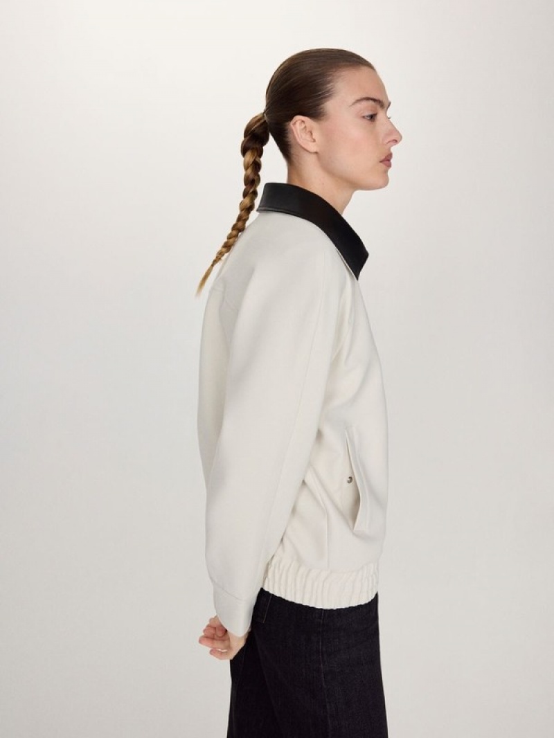 Cream Reserved Bomber Women's Jackets | VNTP-47931