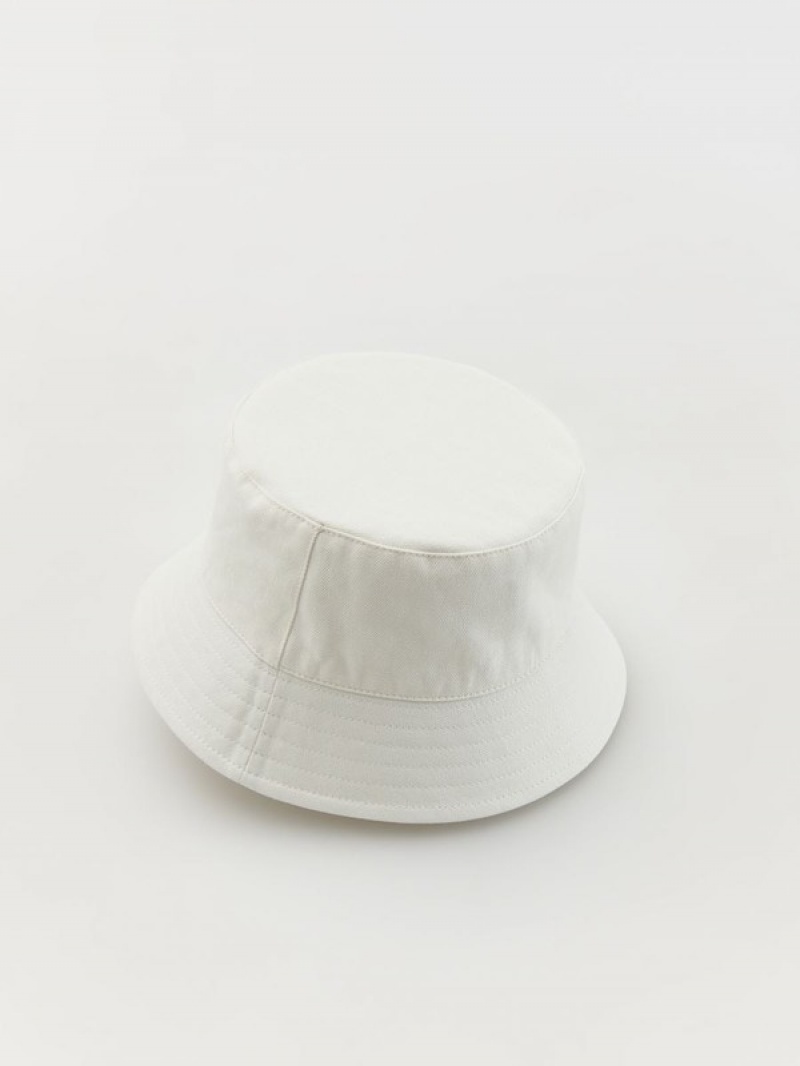 Cream Reserved Bucketembroidery Detailing Girls' Hats | DLUM-28610