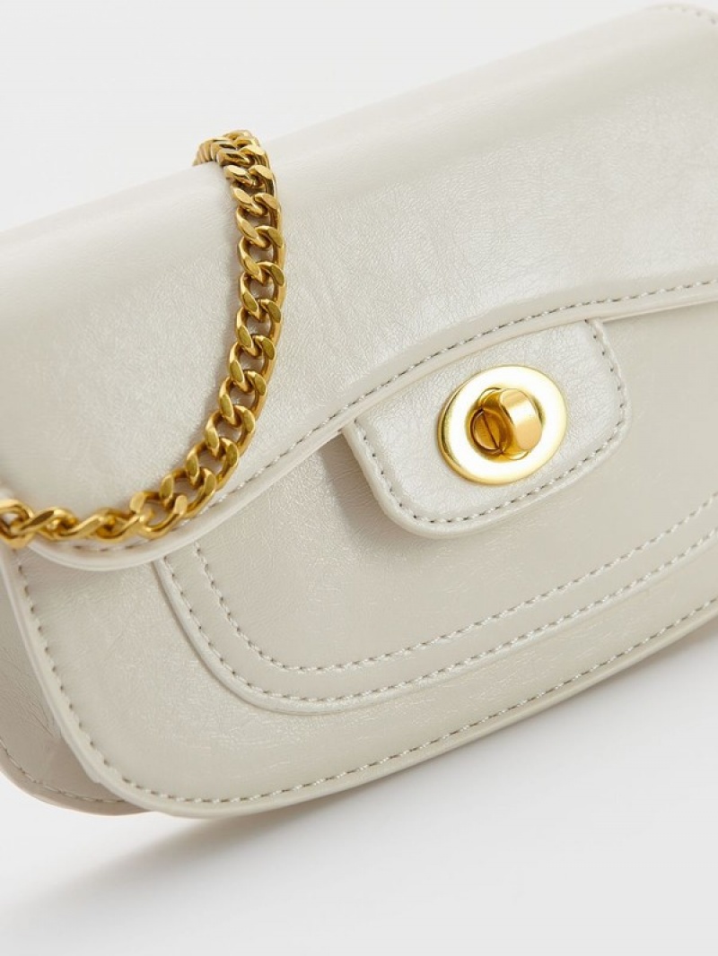 Cream Reserved Buckles Women's Bags | TJEQ-79246