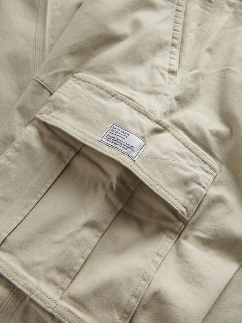 Cream Reserved Cargo Men's Trousers | BNOG-39172