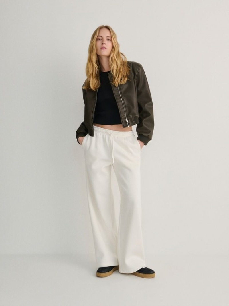 Cream Reserved Cargo Women's Trousers | TPES-68027