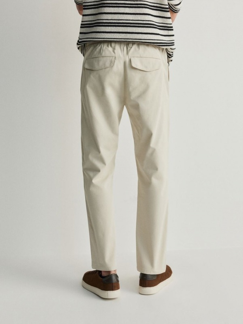 Cream Reserved Carrot Men's Trousers | MQPE-63079