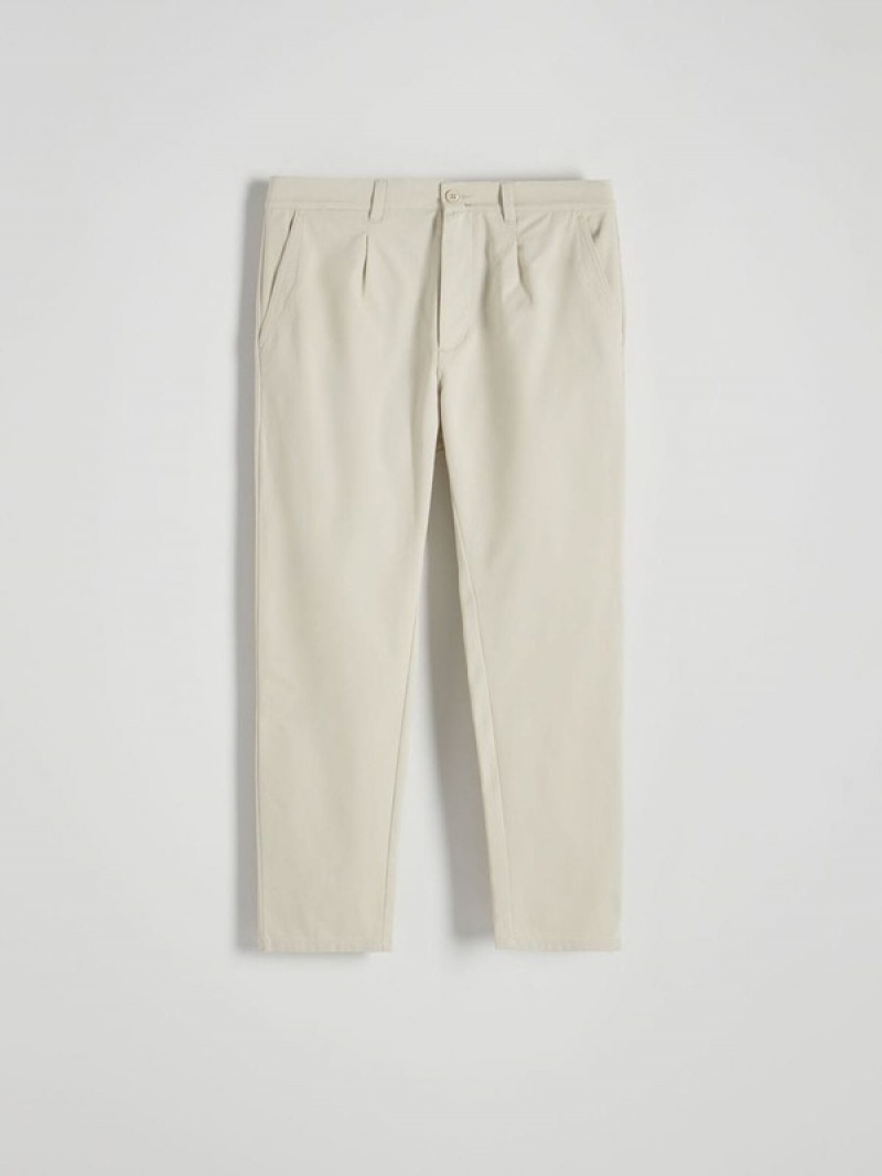 Cream Reserved Carrot Men's Trousers | MQPE-63079