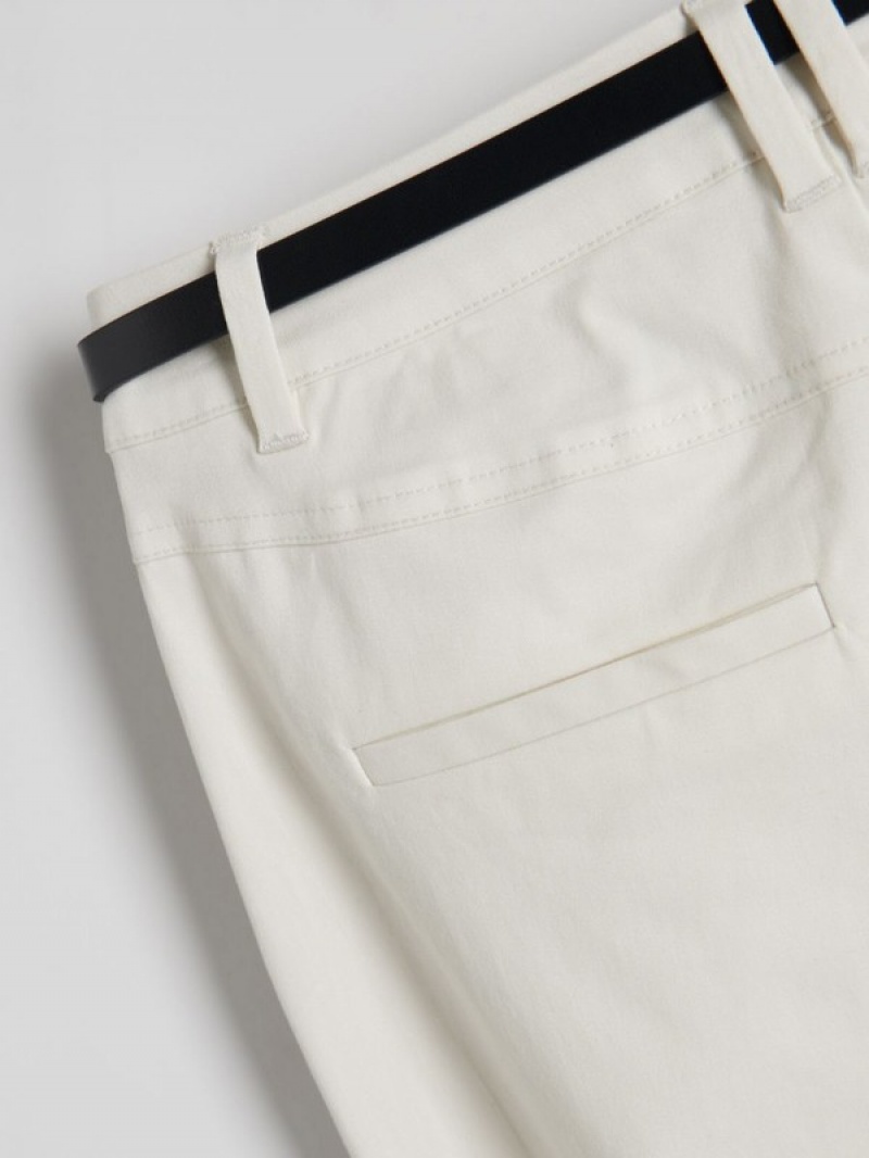 Cream Reserved Chino With Women's Trousers | CUFI-46137