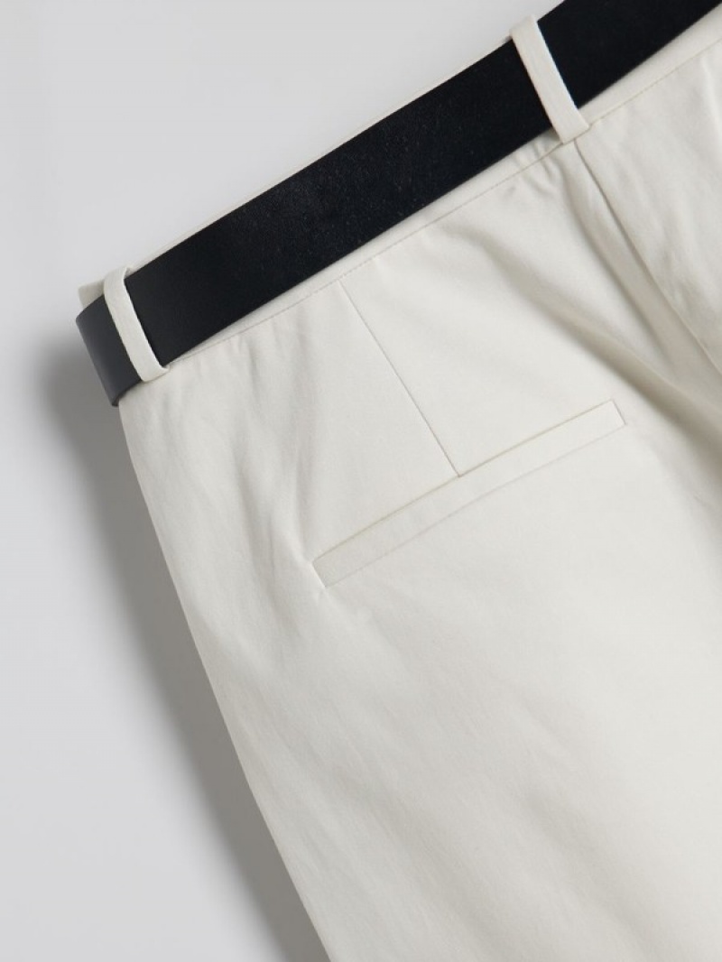 Cream Reserved Chino With Women's Trousers | YPST-34871