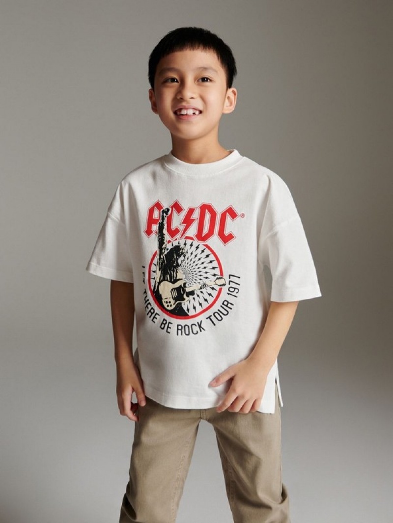 Cream Reserved Classic Boys' T-shirts | HIAL-50236