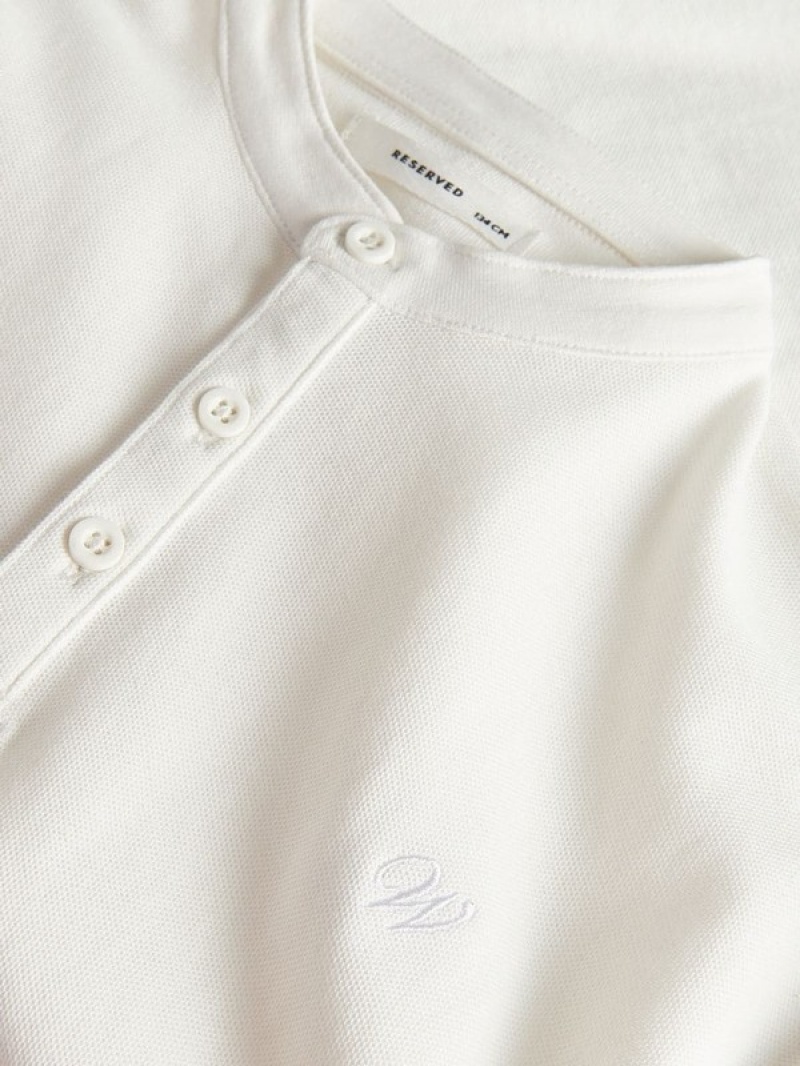 Cream Reserved Henley Cotton Boys' T-shirts | TLYX-45190